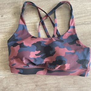 Lulu energy bra size 6 red camo- never worn, tags removed but way too small.